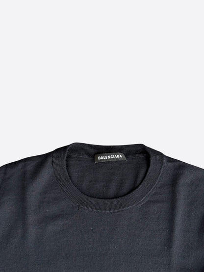 Balenciaga Black & White BB Logo Knit Sweater