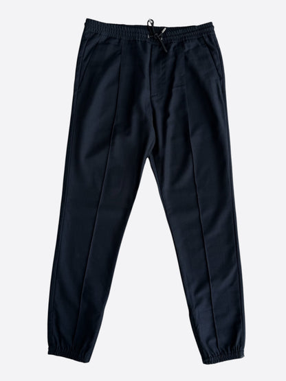 Dior Navy Pleated Wool Jogger Pants