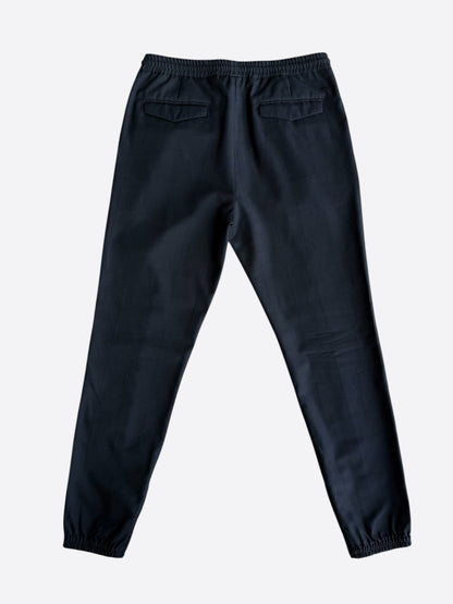 Dior Navy Pleated Wool Jogger Pants