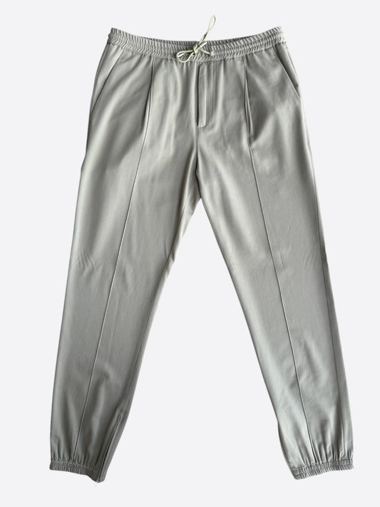 Dior Beige Pleated Wool Jogger Pants