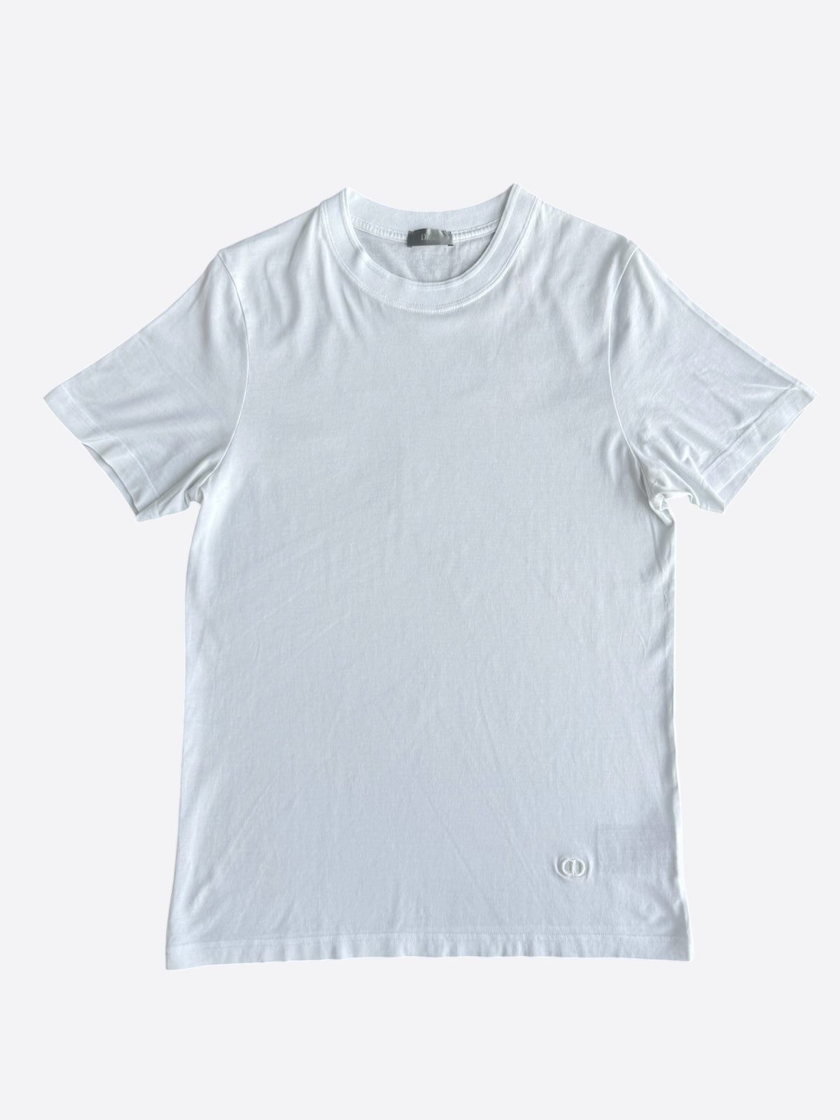 Dior White Mini CD Icon Embroidered T-Shirt