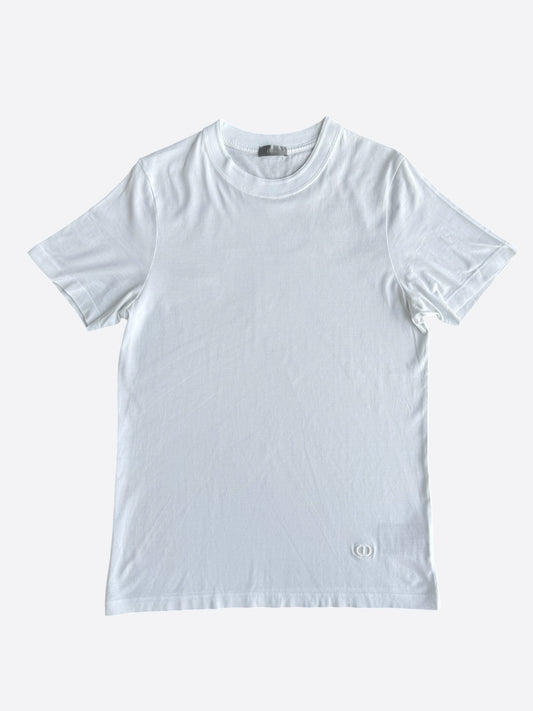 Dior White Mini CD Icon Embroidered T-Shirt