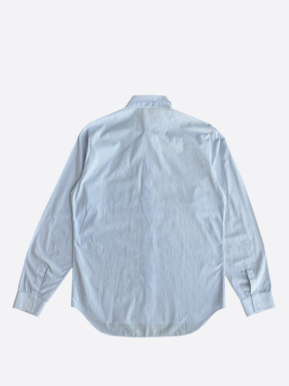 Dior Stussy Blue & White Embroidered Logo Button Up Shirt