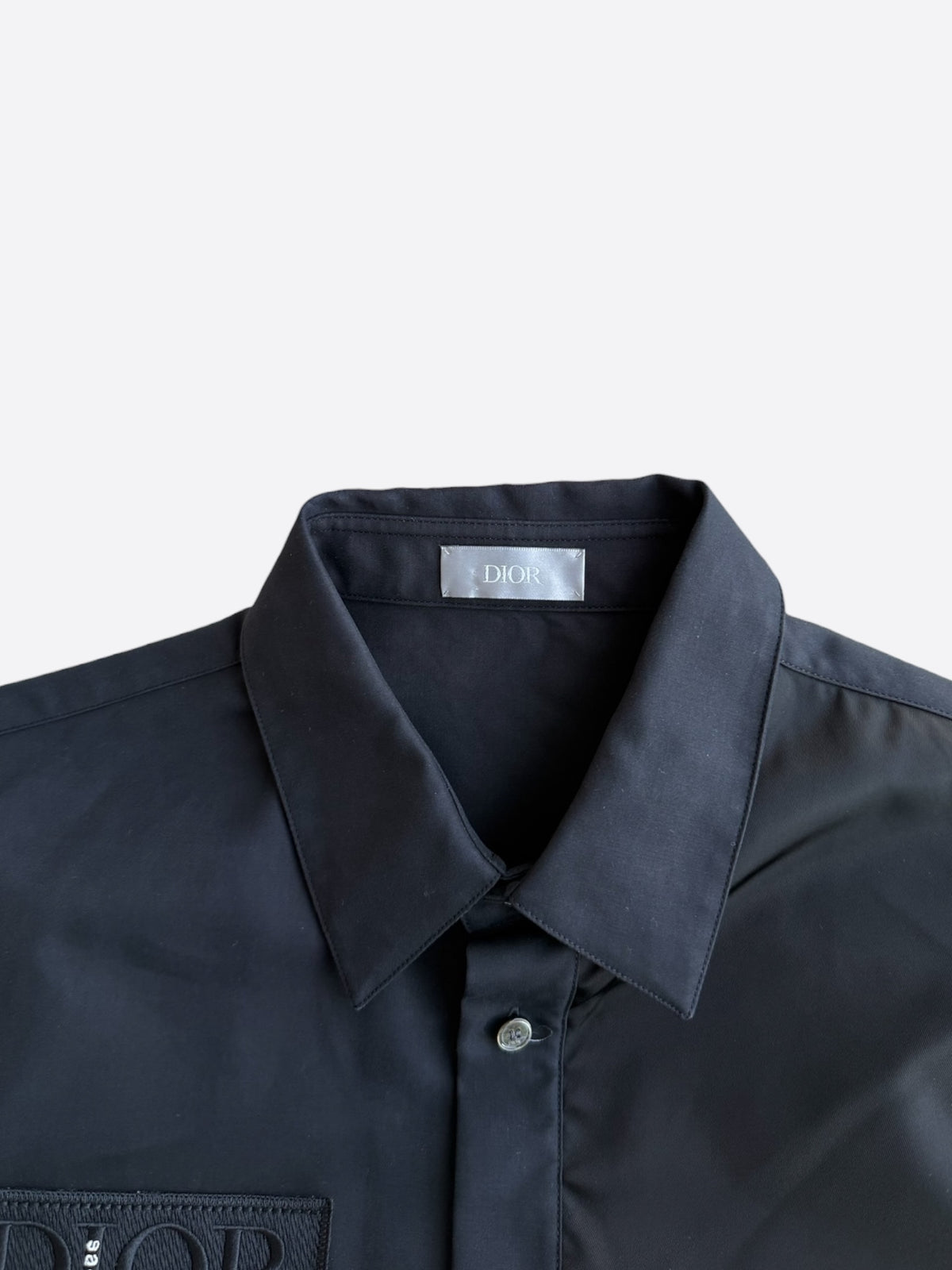 Dior Sacai Black Embroidered Patch Hybrid Button Up Shirt