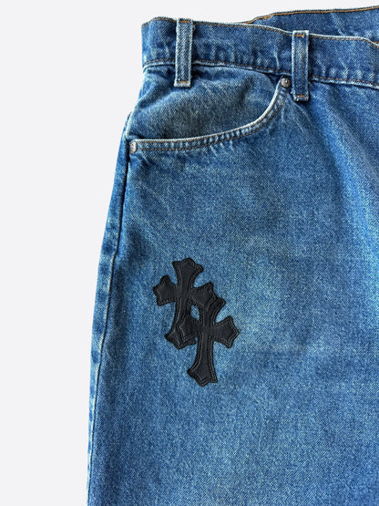 Chrome Hearts Levis Blue & Black Cross Patch Jeans