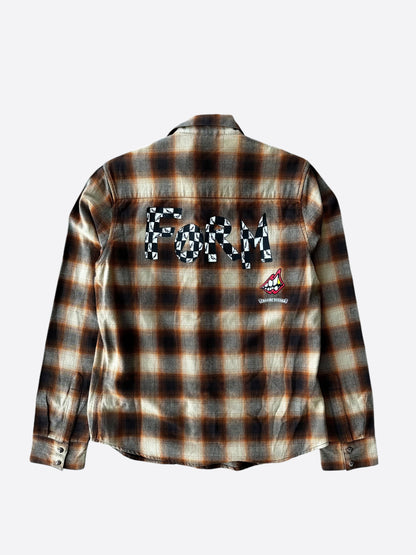 Chrome Hearts Matty Boy Brown Plaid Form Flannel Shirt