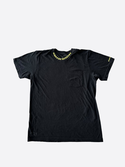 Chrome Hearts Black & Yellow Neck Logo T-Shirt