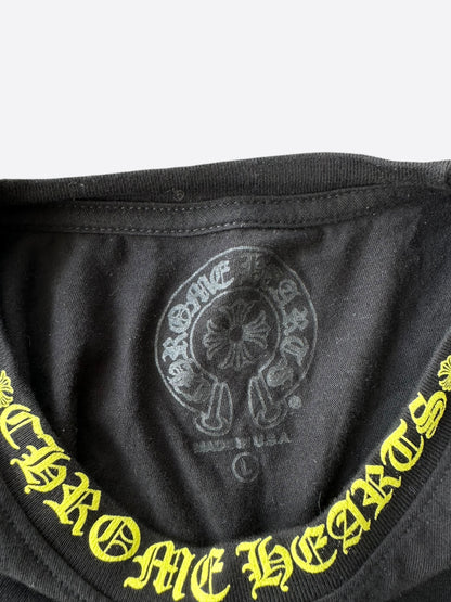 Chrome Hearts Black & Yellow Neck Logo T-Shirt