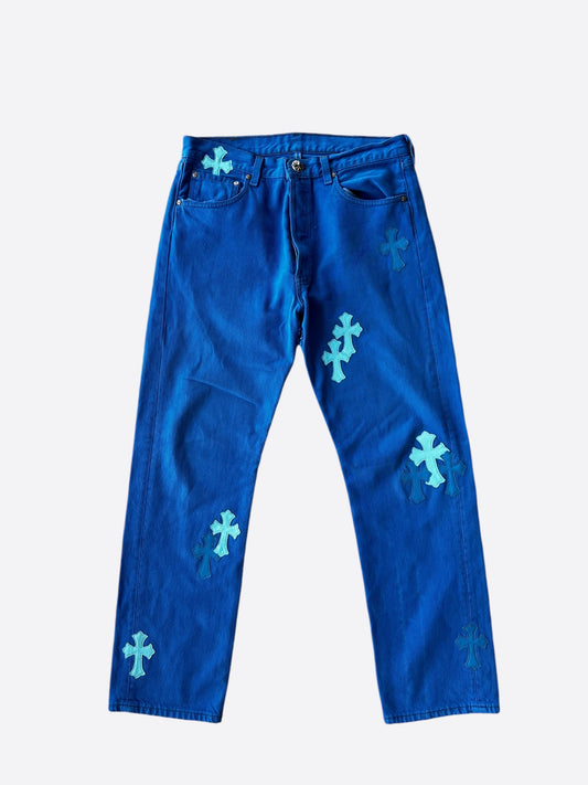 Chrome Hearts Levis Blue Dyed Cross Patch Jeans