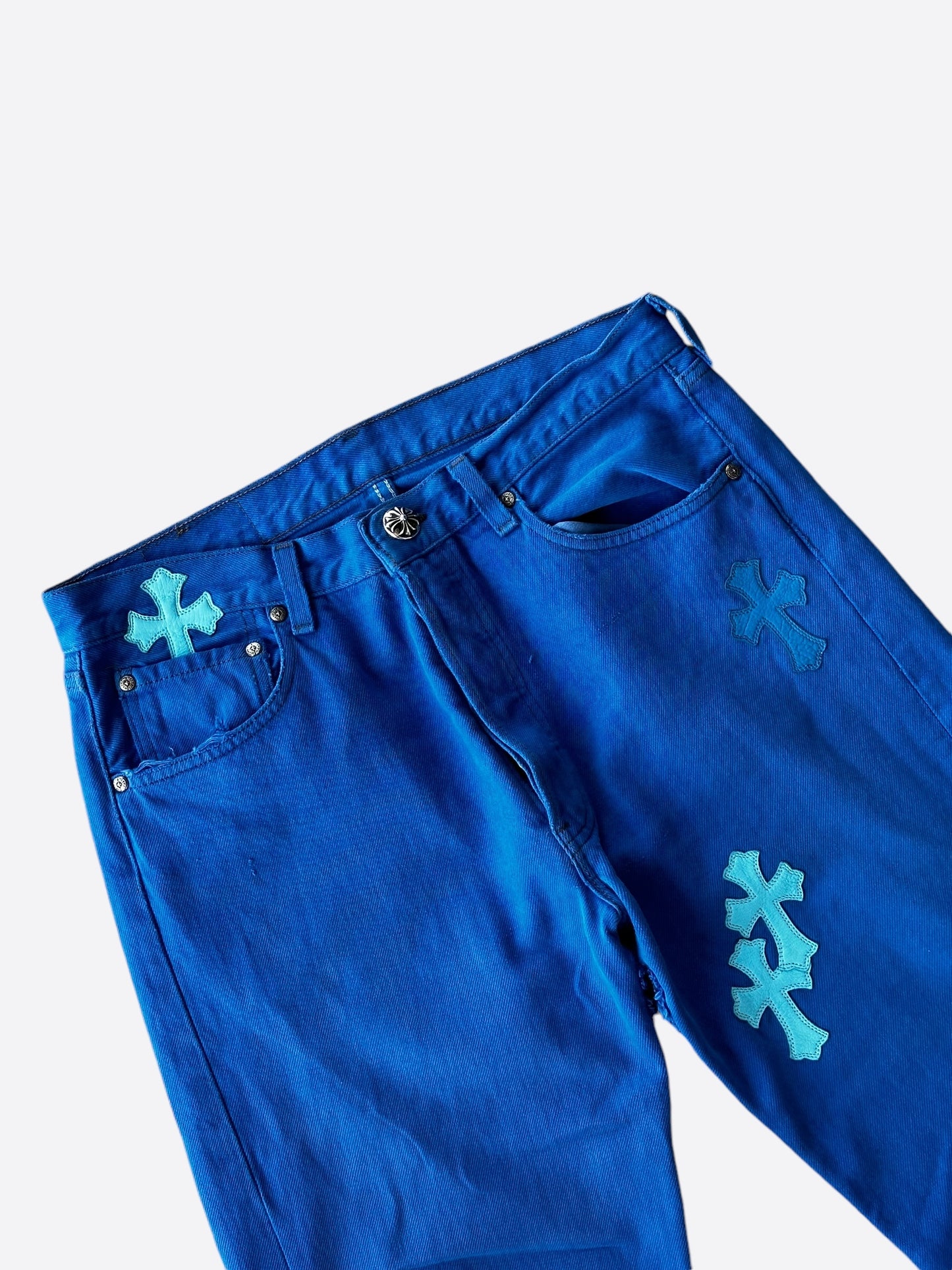 Chrome Hearts Levis Blue Dyed Cross Patch Jeans