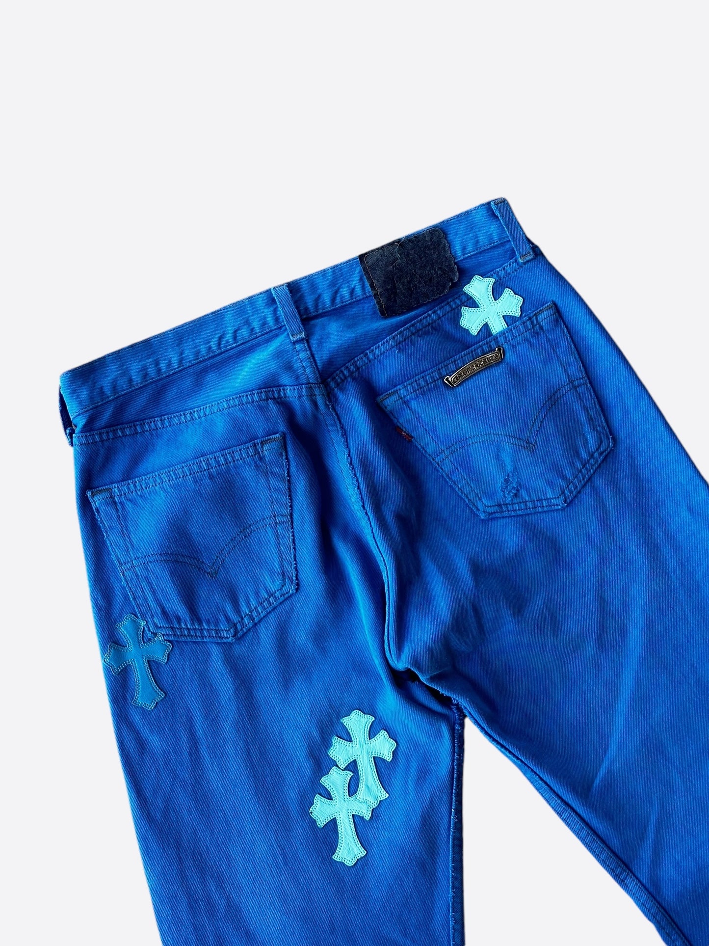 Chrome Hearts Levis Blue Dyed Cross Patch Jeans