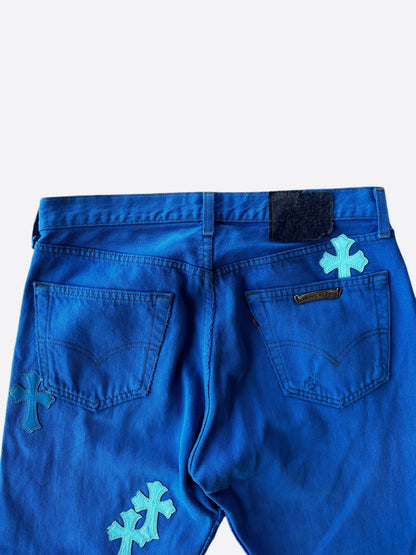 Chrome Hearts Levis Blue Dyed Cross Patch Jeans