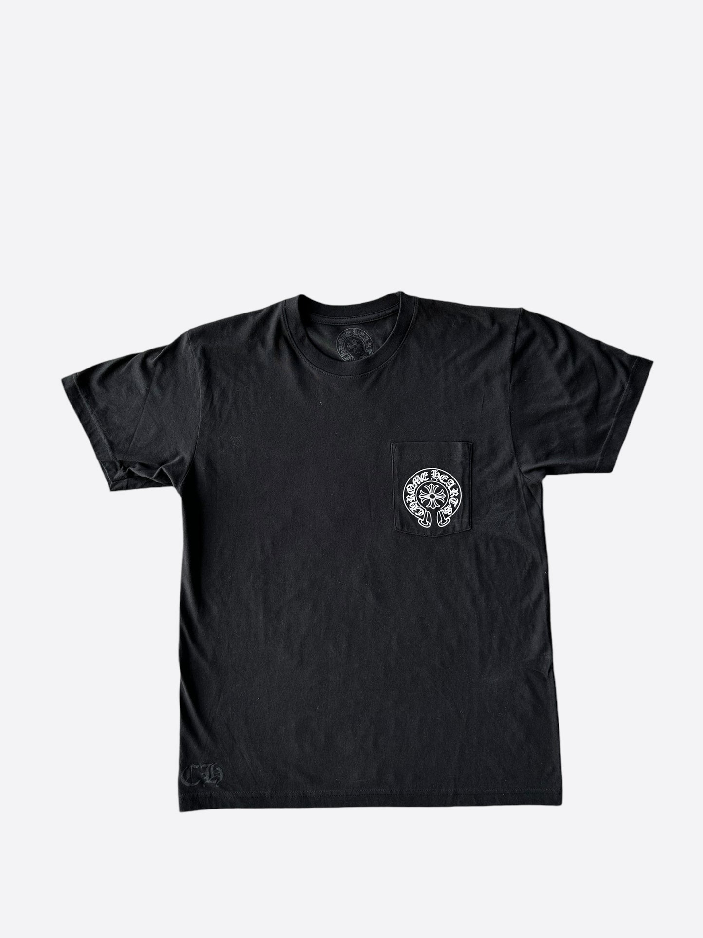 Chrome Hearts Black & White Malibu Horseshoe Logo T-Shirt