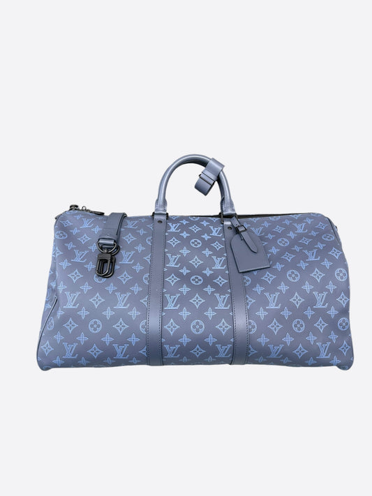 Louis Vuitton Blue Shadow Monogram Keepall 50