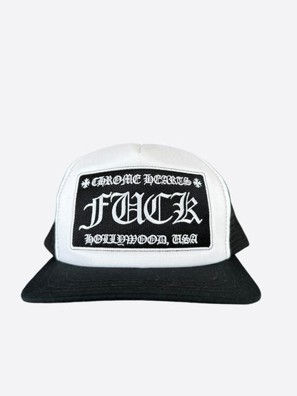 Chrome Hearts Black & White F**K Trucker Hat