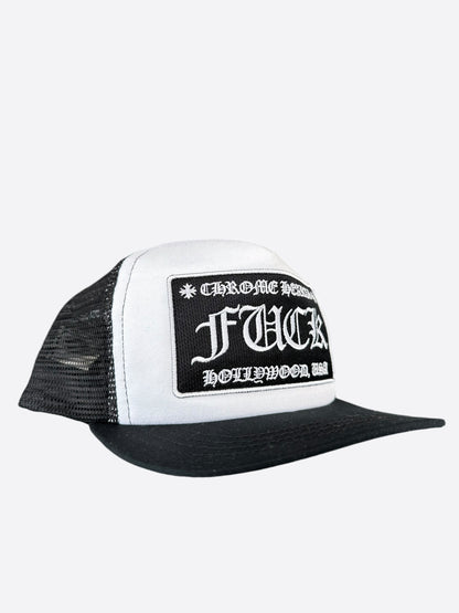 Chrome Hearts Black & White F**K Trucker Hat