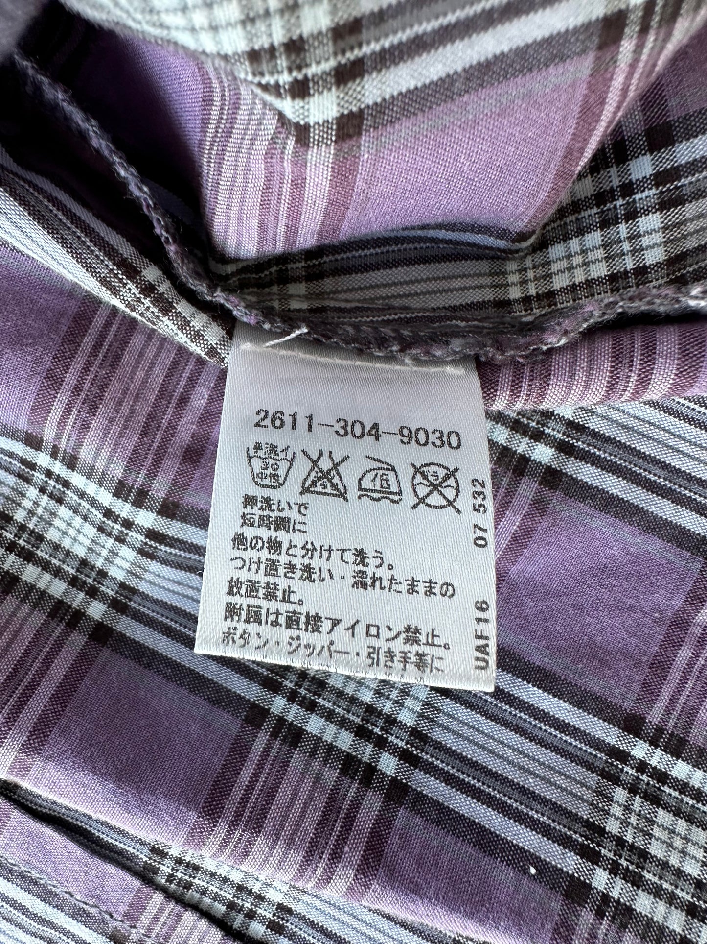 Chrome Hearts Purple & White Cross Patch Flannel Shirt