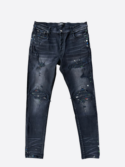 Amiri Aged Black Paint Splatter Mx1 Jeans