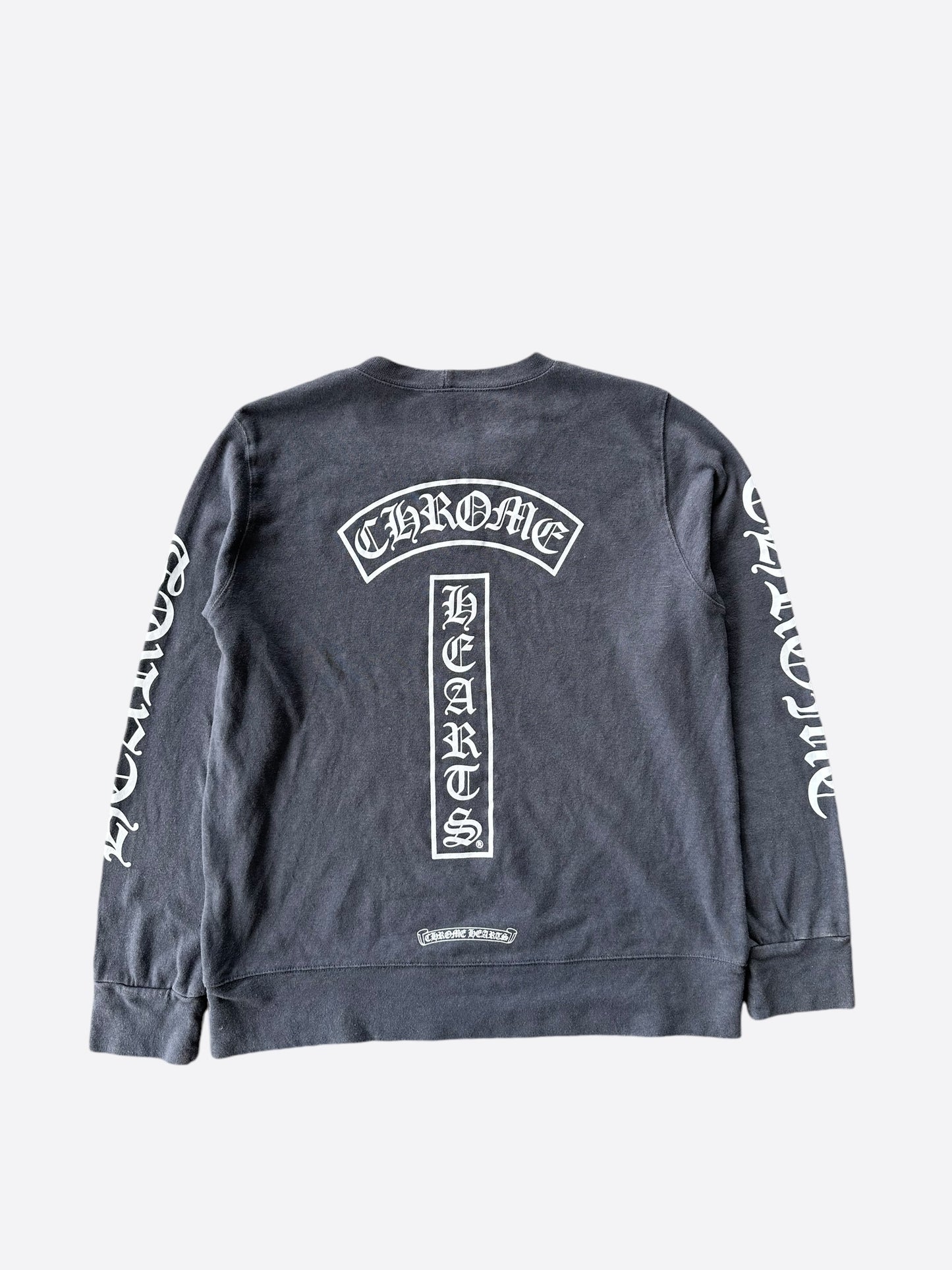 Chrome Hearts Grey & White Horseshoe Logo Sweater