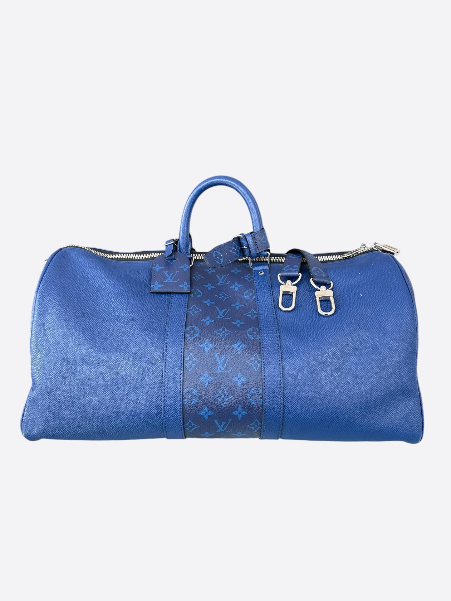 Louis Vuitton Blue Taigarama Monogram Keepall 50