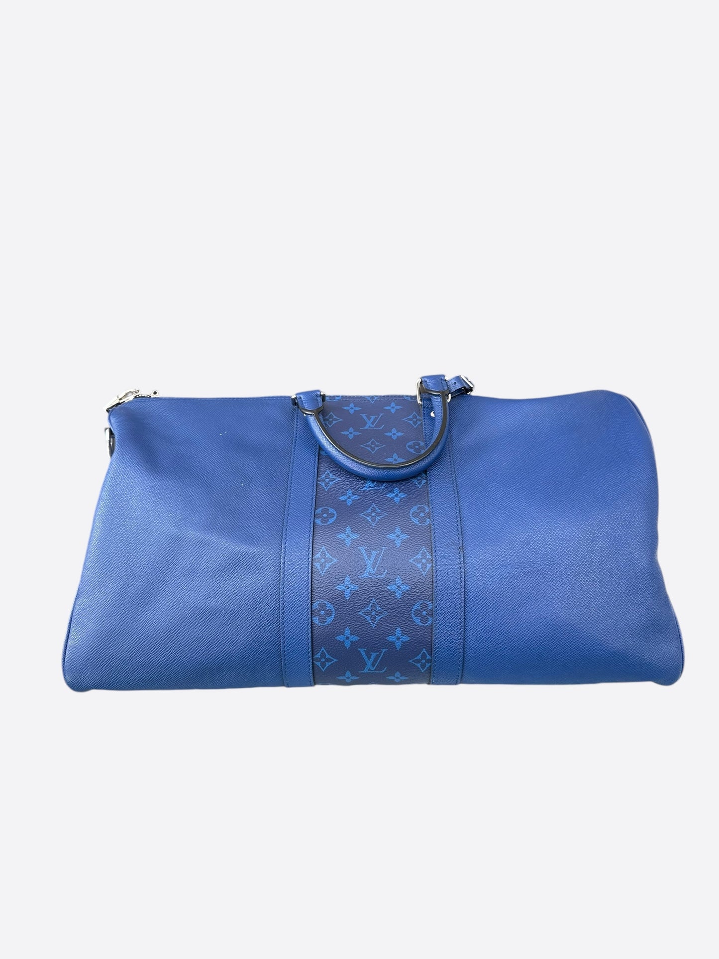 Louis Vuitton Blue Taigarama Monogram Keepall 50