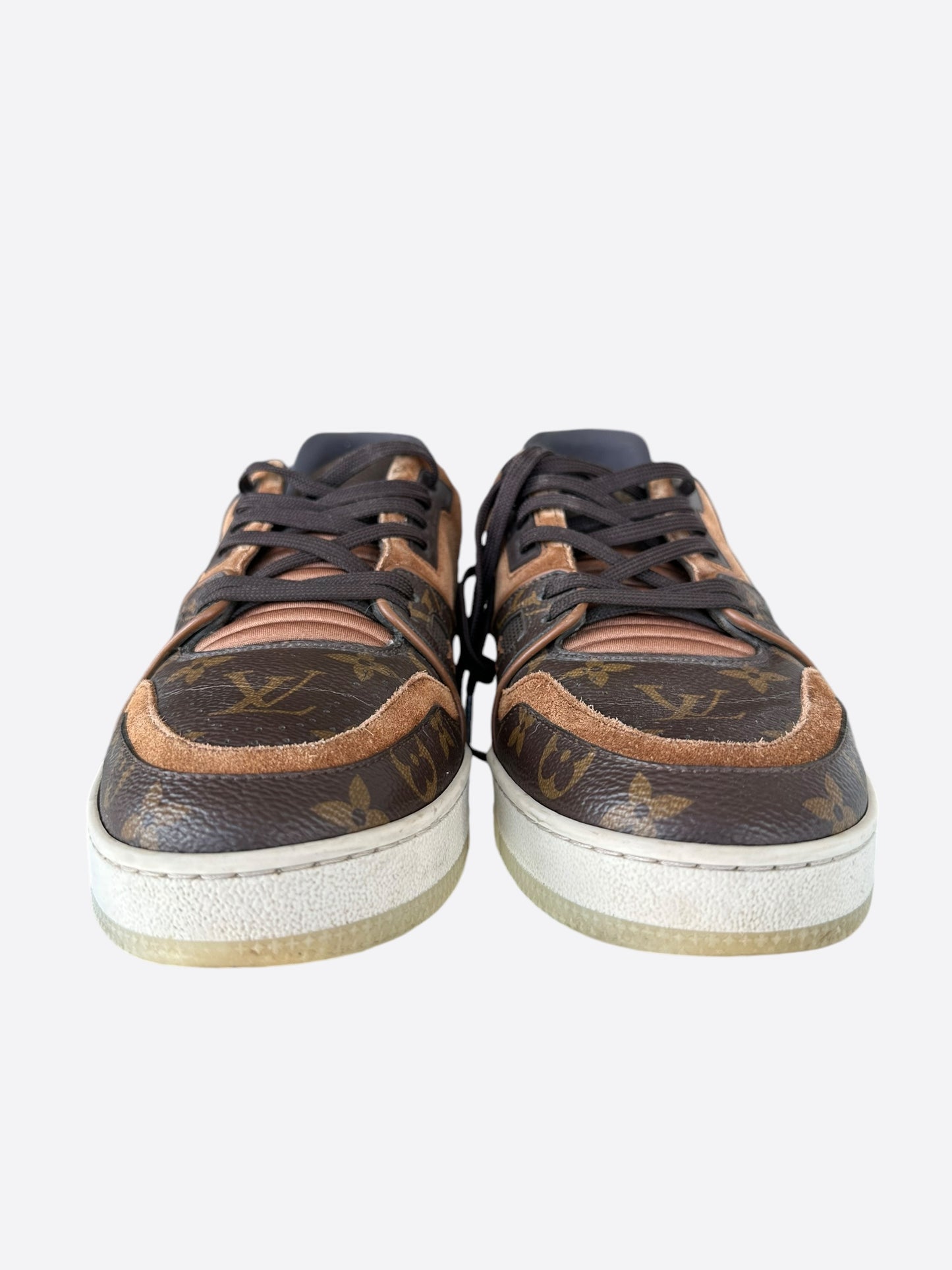 Louis Vuitton Brown Suede Monogram Trainers