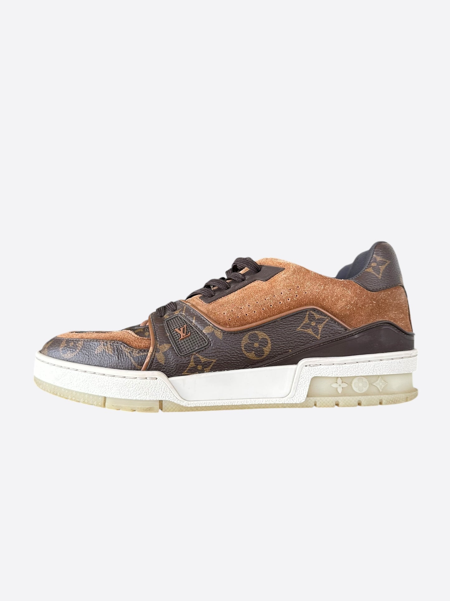 Louis Vuitton Brown Suede Monogram Trainers