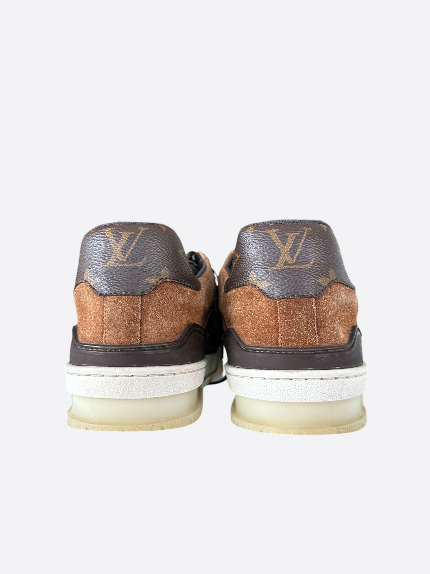 Louis Vuitton Brown Suede Monogram Trainers