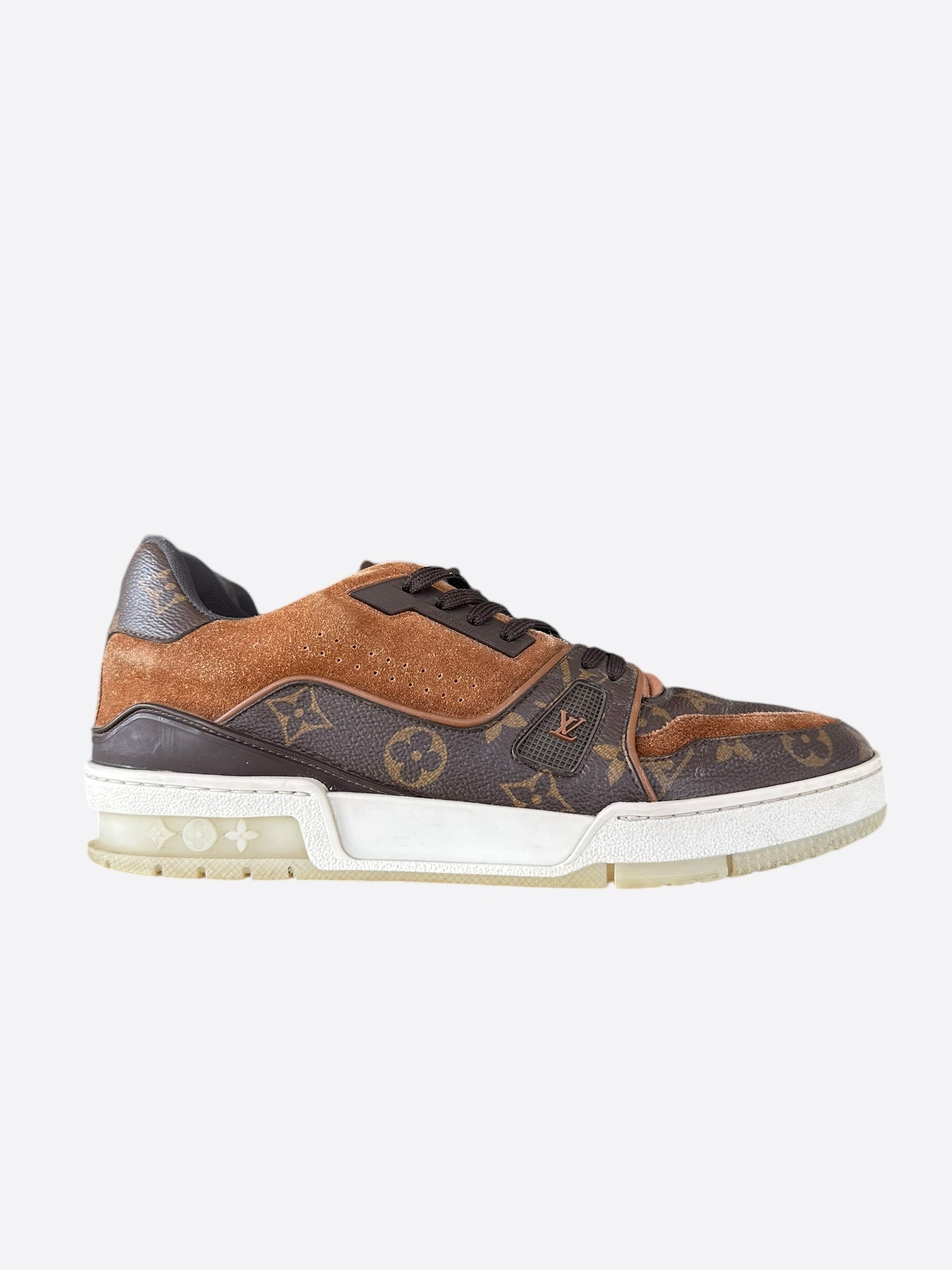 Louis Vuitton Brown Suede Monogram Trainers