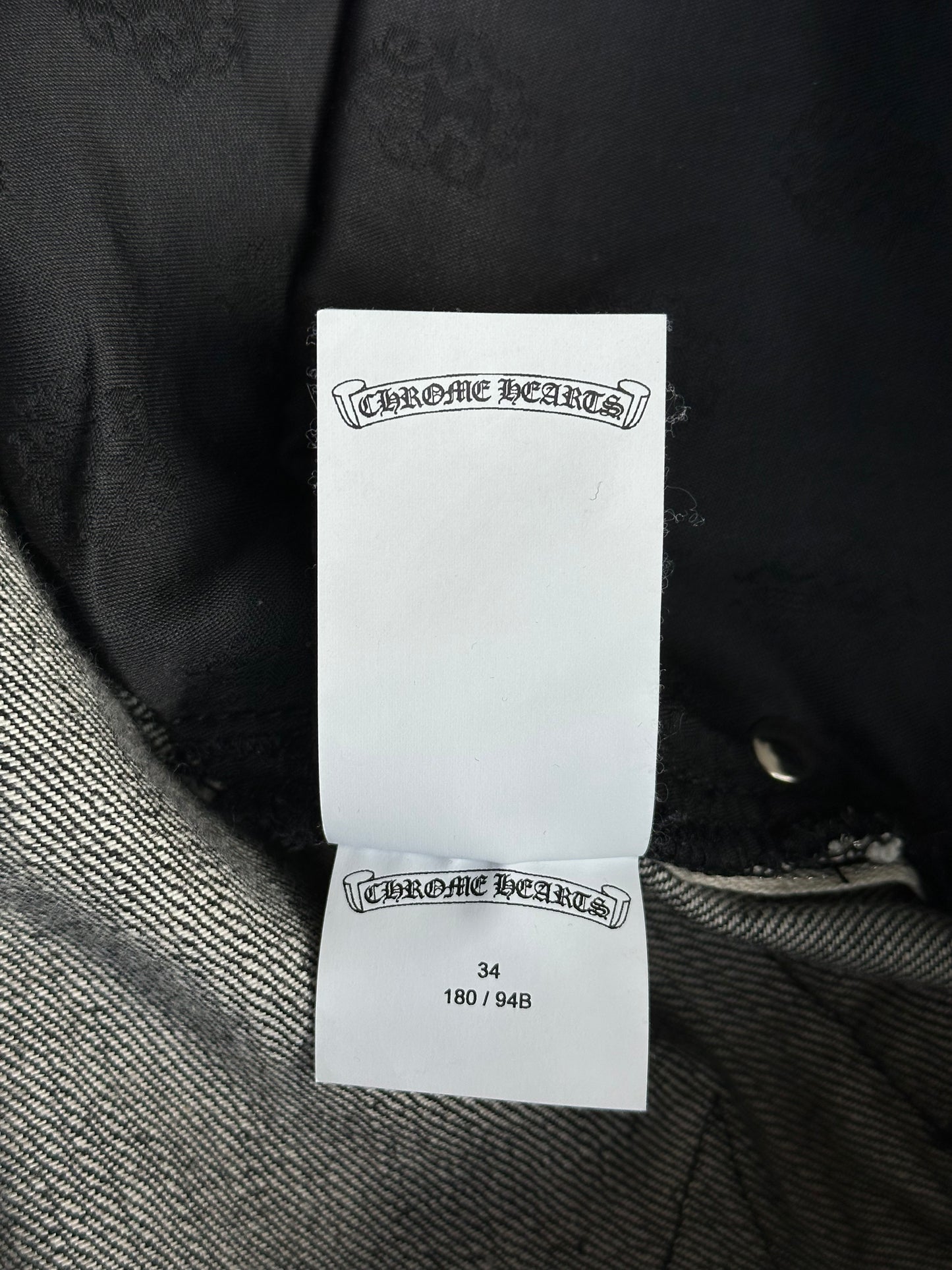Chrome Hearts Grey & Black Star Patch Fleur Knee Jeans