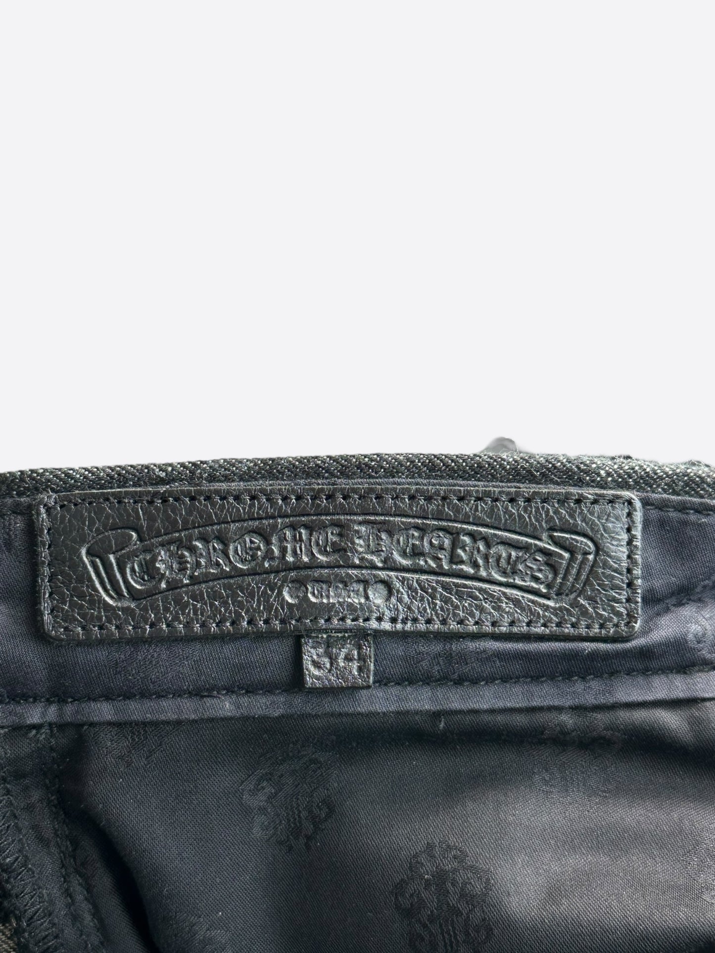 Chrome Hearts Grey & Black Star Patch Fleur Knee Jeans