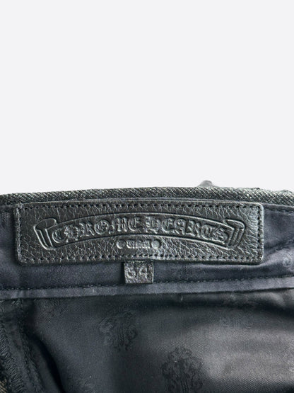 Chrome Hearts Grey & Black Star Patch Fleur Knee Jeans