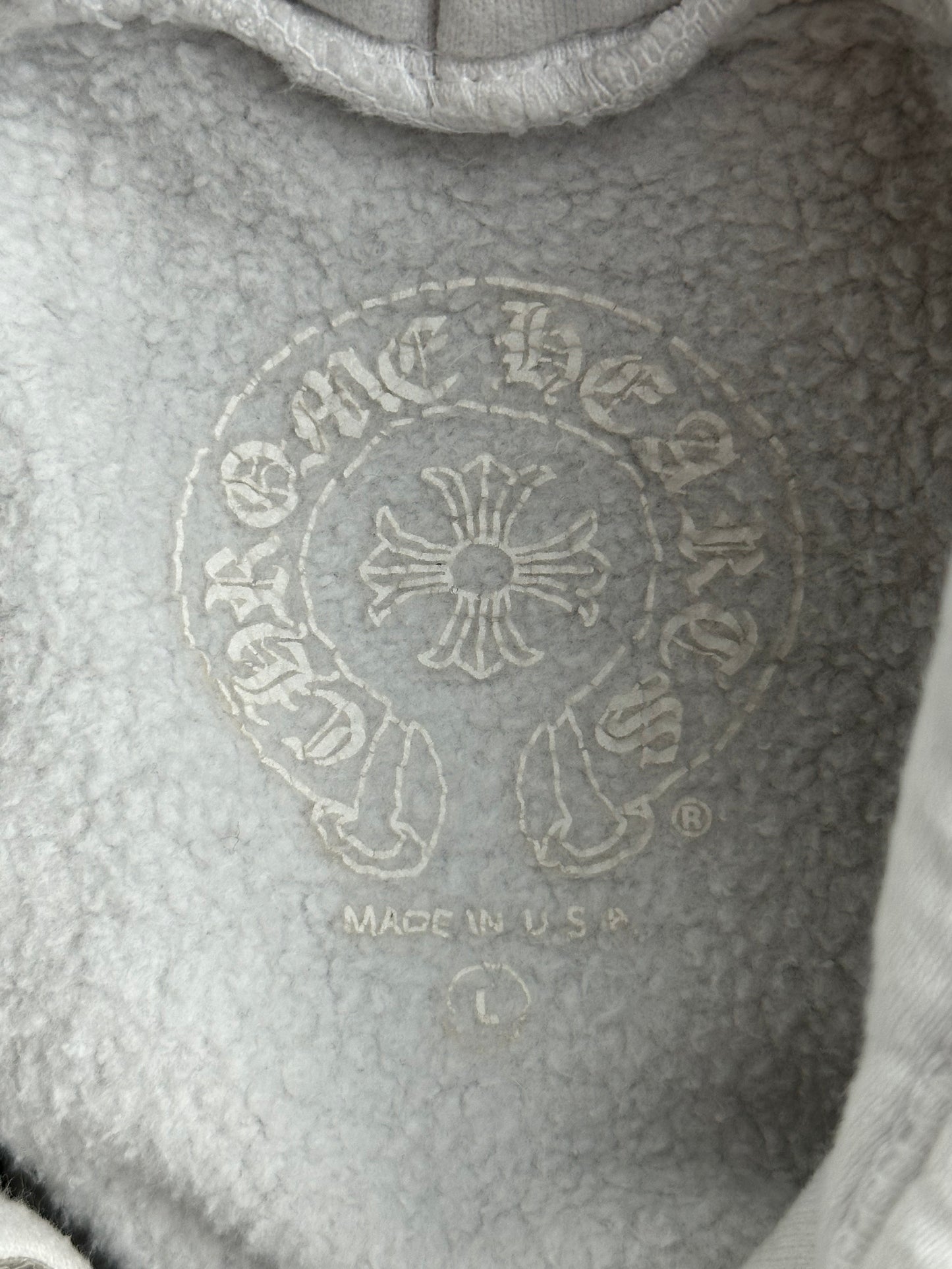 Chrome Hearts Rolling Stones White & Red Horseshoe Logo Hoodie