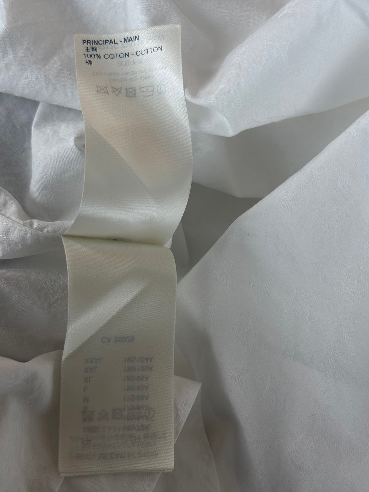 Louis Vuitton White Jacquard Monogram Button Up Shirt
