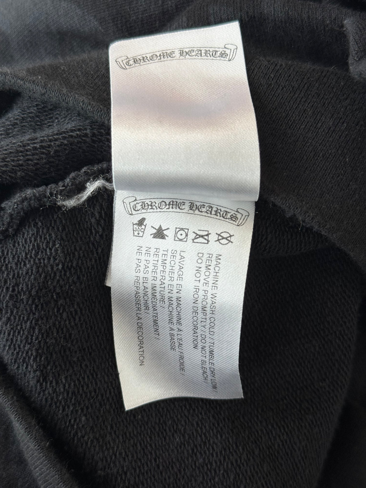 Chrome Hearts Black & White Cemetery Jacquard Horseshoe Logo Hoodie