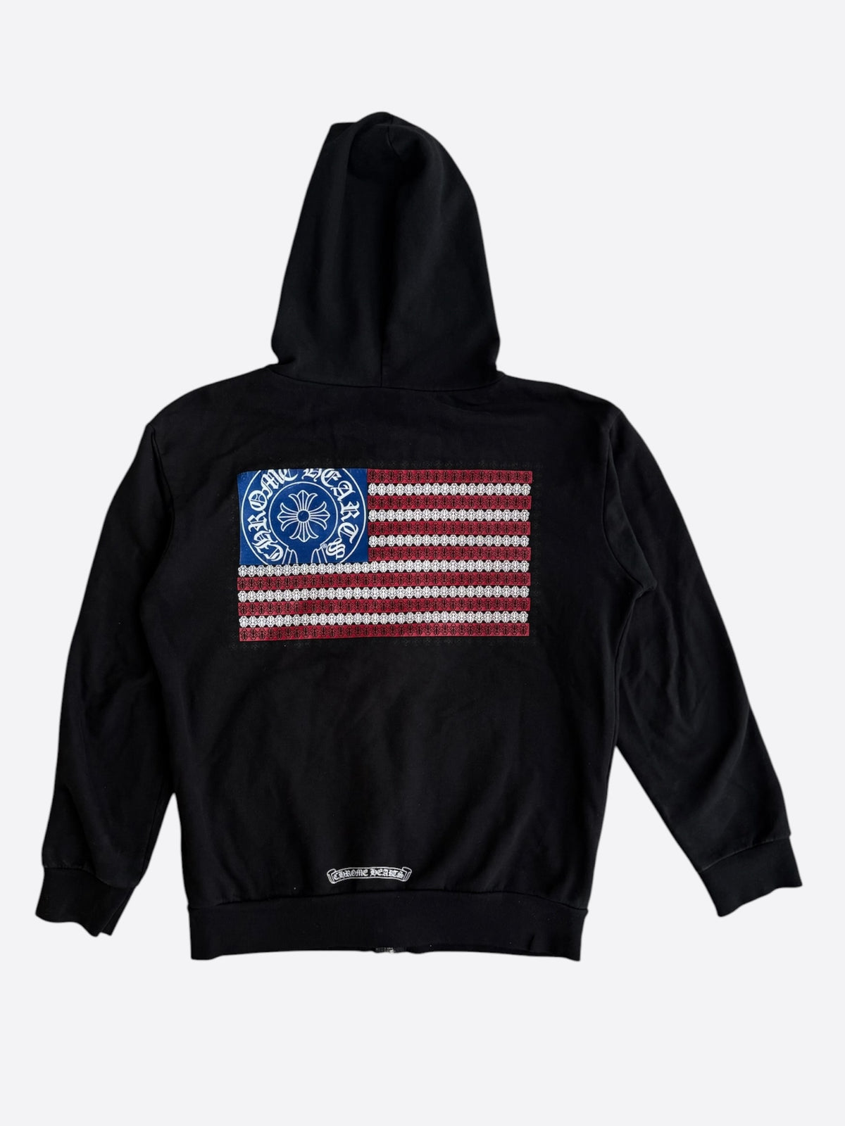 Chrome Hearts Black USA Flag Zip Up Hoodie