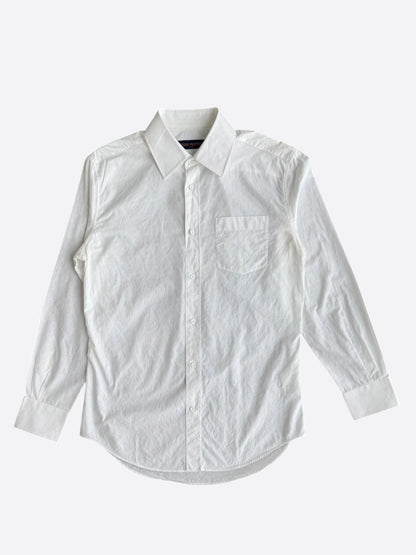Louis Vuitton White Jacquard Monogram Button Up Shirt