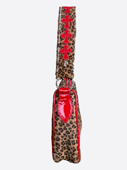 Chrome Hearts Cheetah & Red Cross Patch Chicken Nugget Bag