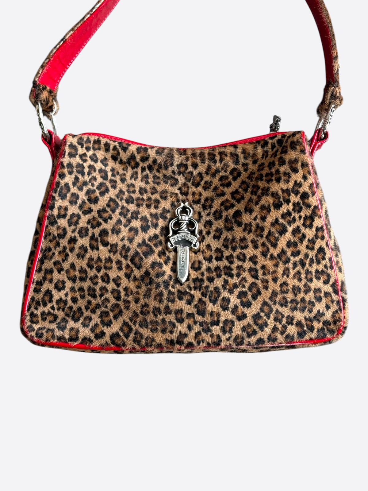 Chrome Hearts Cheetah & Red Cross Patch Chicken Nugget Bag
