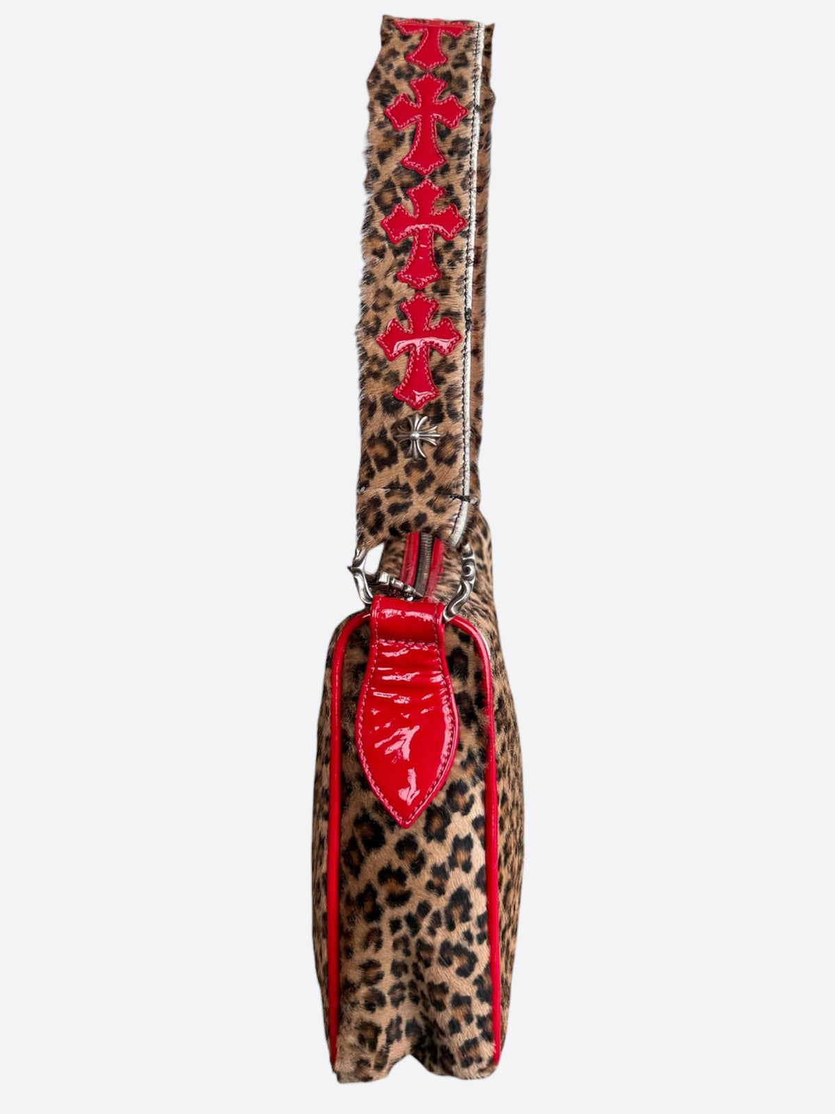 Chrome Hearts Cheetah & Red Cross Patch Chicken Nugget Bag