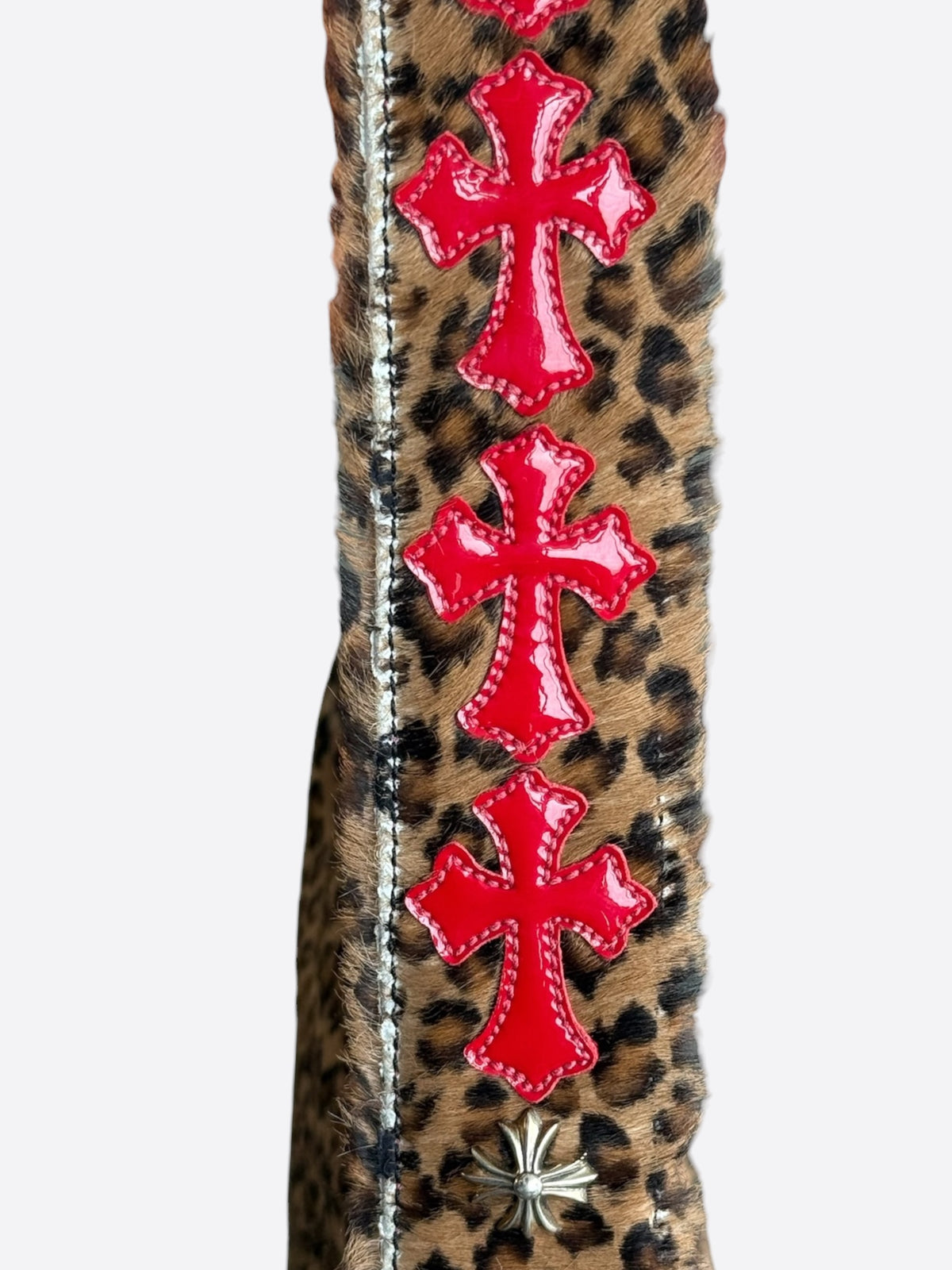 Chrome Hearts Cheetah & Red Cross Patch Chicken Nugget Bag