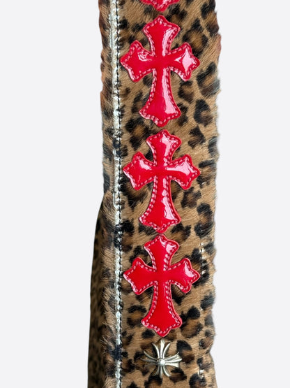 Chrome Hearts Cheetah & Red Cross Patch Chicken Nugget Bag