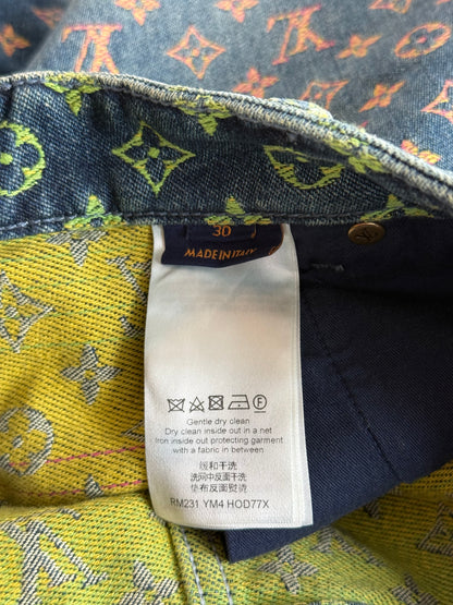 Louis Vuitton Blue Rainbow Monogram Denim Shorts