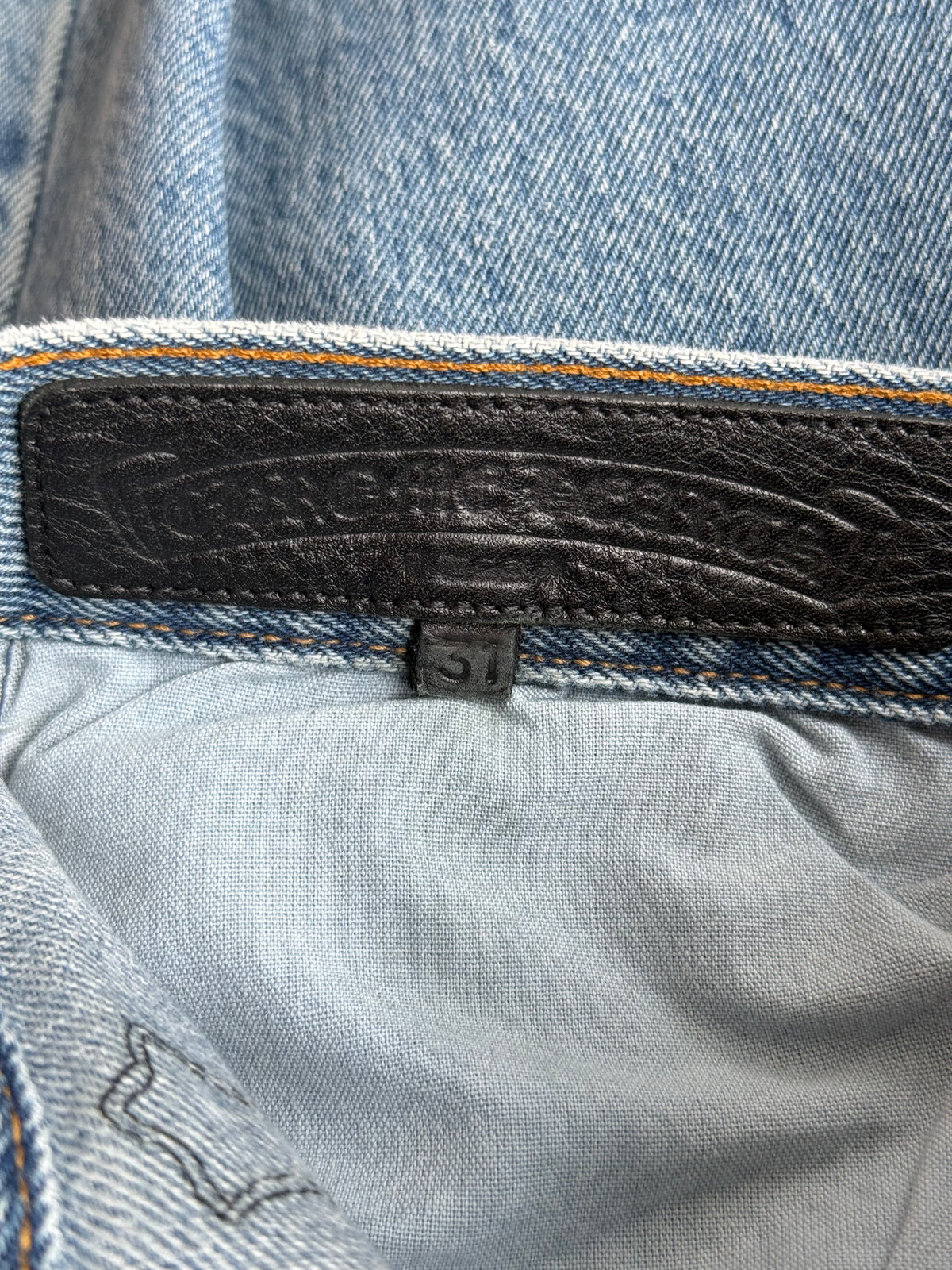 Chrome Hearts Levis Blue & Black Cross Patch Jeans