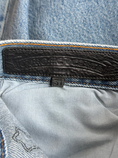 Chrome Hearts Levis Blue & Black Cross Patch Jeans