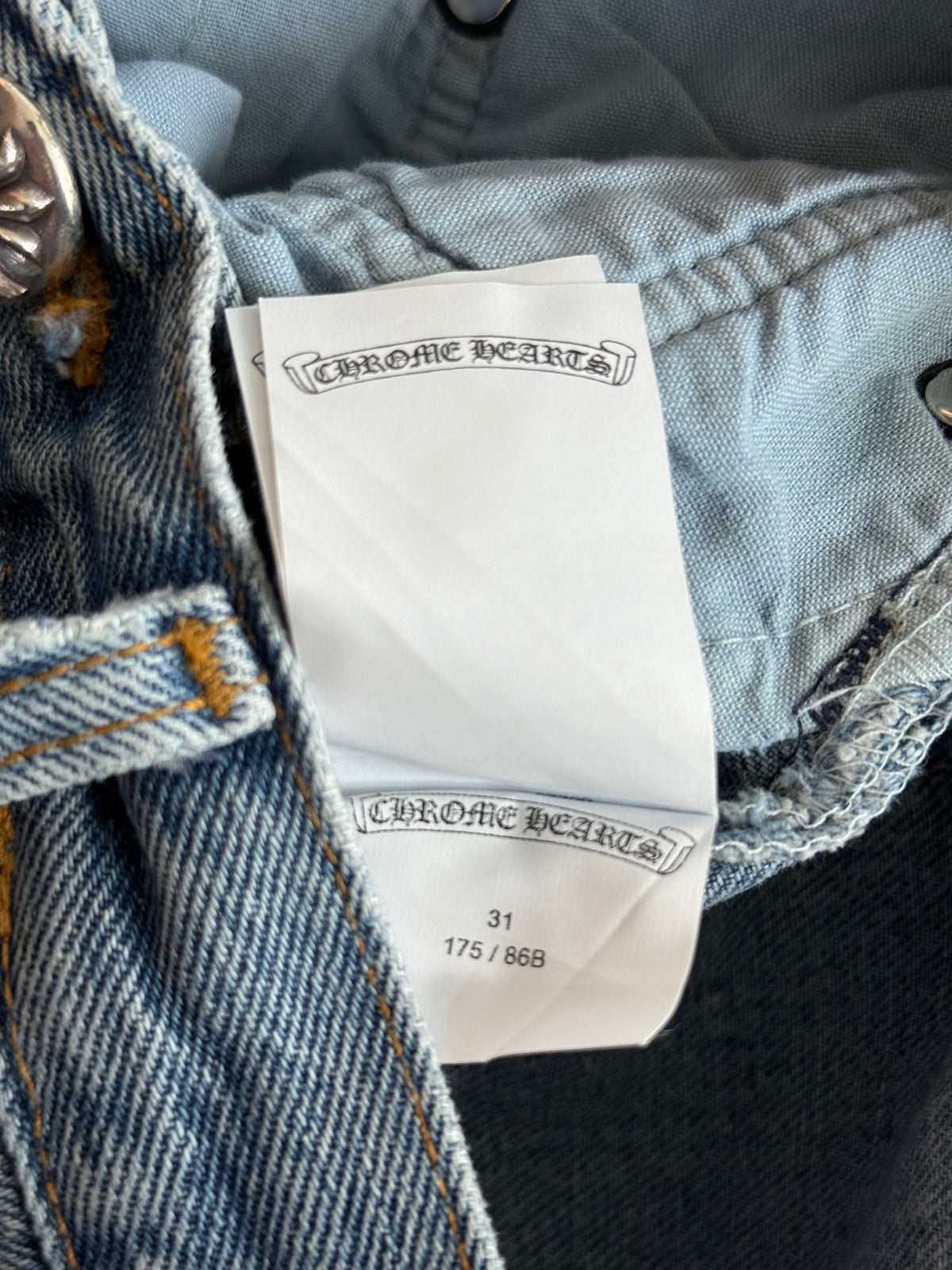Chrome Hearts Levis Blue & Black Cross Patch Jeans