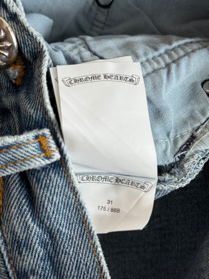 Chrome Hearts Levis Blue & Black Cross Patch Jeans