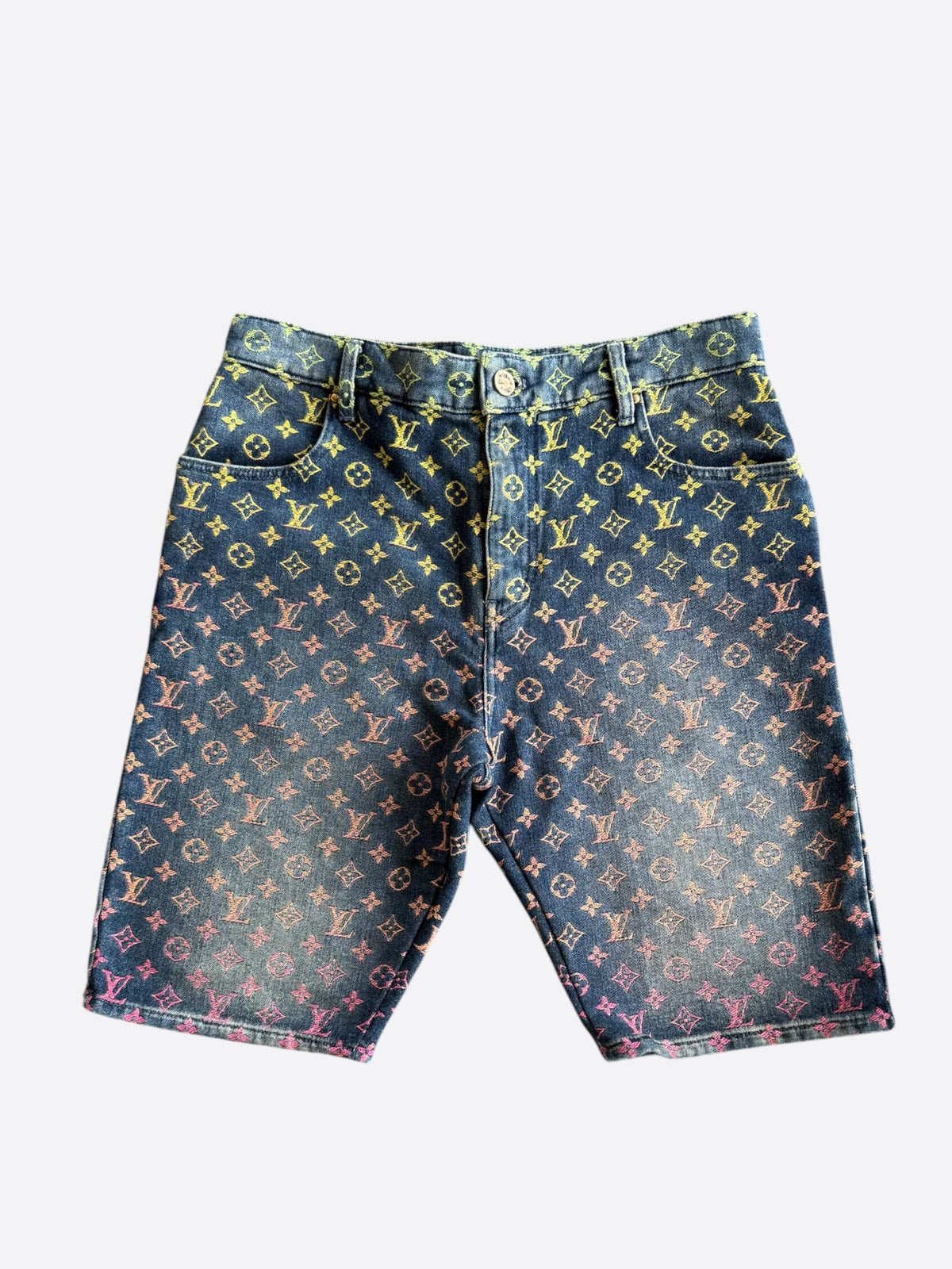 Louis Vuitton Blue Rainbow Monogram Denim Shorts