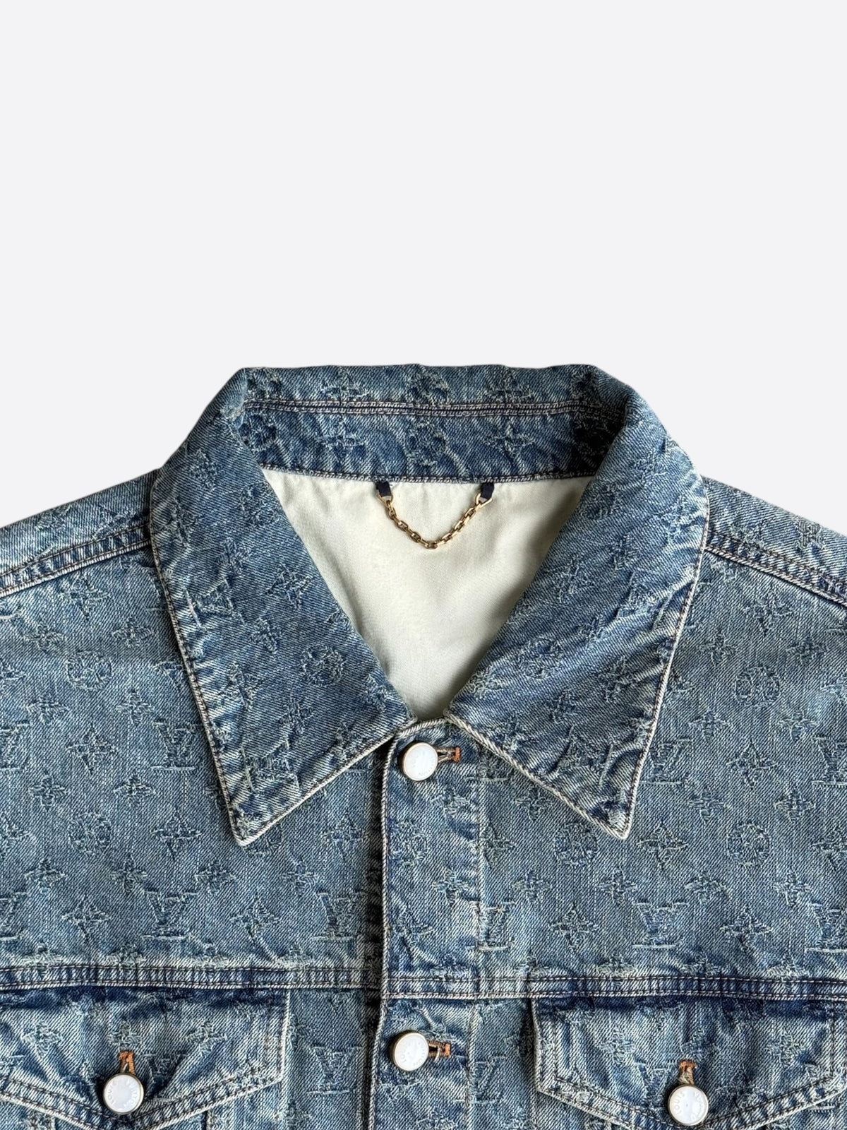 Louis Vuitton Blue Jacquard Monogram Denim Jacket
