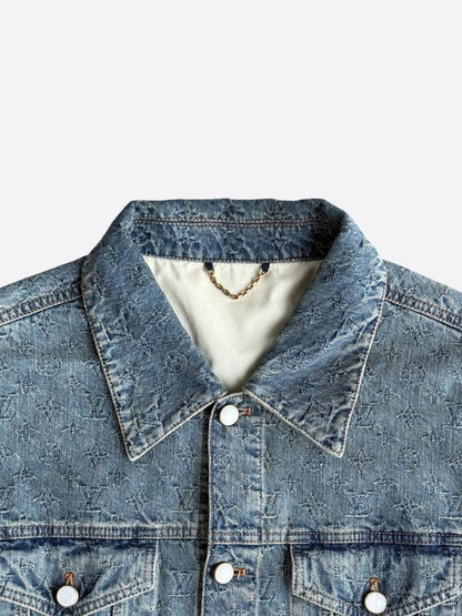 Louis Vuitton Blue Jacquard Monogram Denim Jacket
